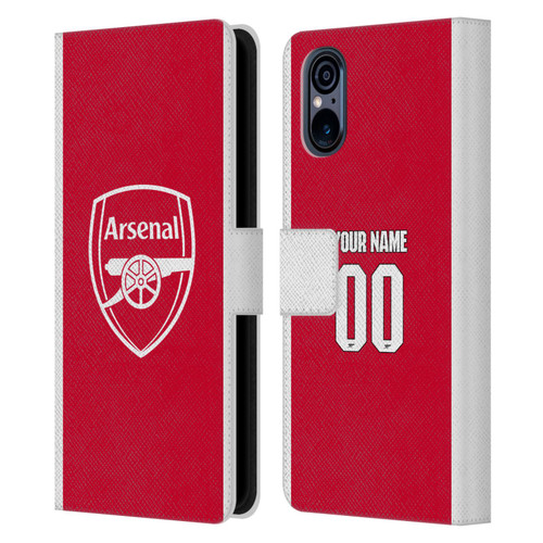 Custom Customised Personalised Arsenal FC 2025/26 Kit Home Leather Book Wallet Case Cover For Sony Xperia 5 V 5G