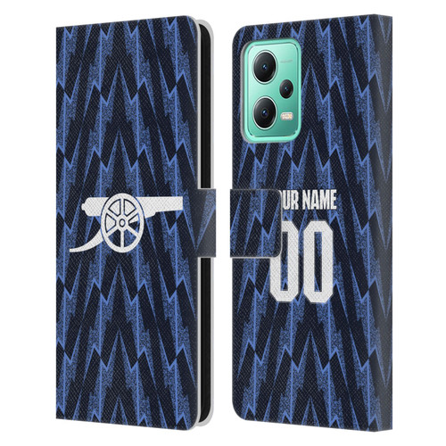 Custom Customised Personalised Arsenal FC 2025/26 Kit Away Leather Book Wallet Case Cover For Xiaomi Redmi Note 12 5G