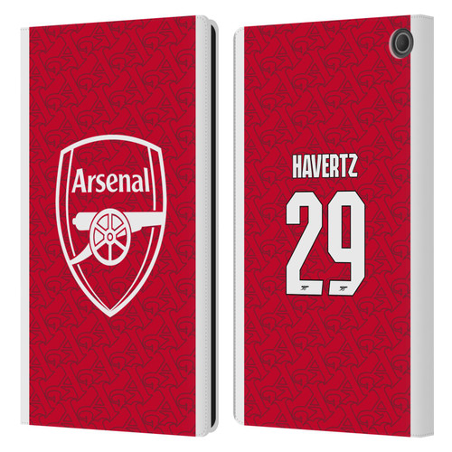 Arsenal FC 2025/26 Players Home Kit Kai Havertz Leather Book Wallet Case Cover For Amazon Fire Max 11 2023