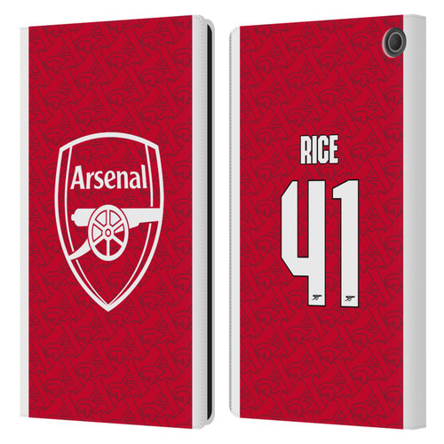 Arsenal FC 2025/26 Players Home Kit Declan Rice Leather Book Wallet Case Cover For Amazon Fire Max 11 2023