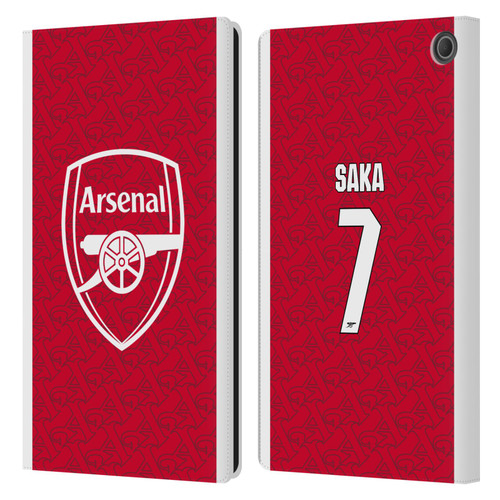 Arsenal FC 2025/26 Players Home Kit Bukayo Saka Leather Book Wallet Case Cover For Amazon Fire Max 11 2023