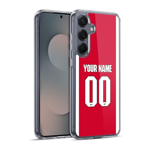 Custom Customised Personalised Arsenal FC 2025/26 Kit Home Soft Gel Case for Samsung Galaxy S25+ & MagSafe