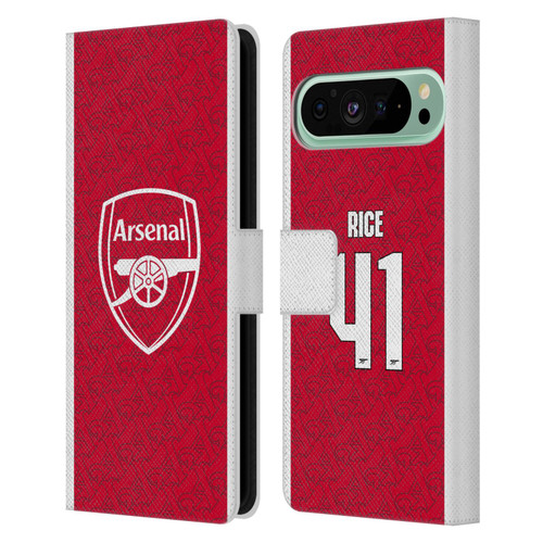 Arsenal FC 2025/26 Players Home Kit Declan Rice Leather Book Wallet Case Cover For Google Pixel 9 Pro XL
