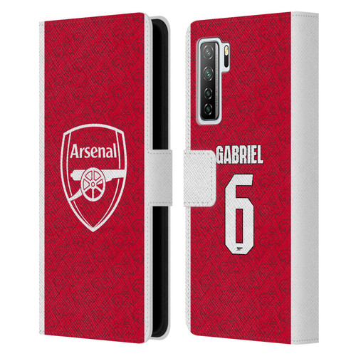Arsenal FC 2025/26 Players Home Kit Gabriel Magalhães Leather Book Wallet Case Cover For Huawei Nova 7 SE/P40 Lite 5G