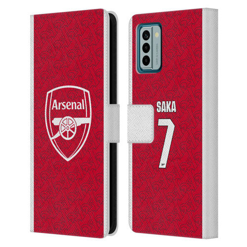 Arsenal FC 2025/26 Players Home Kit Bukayo Saka Leather Book Wallet Case Cover For Nokia G42