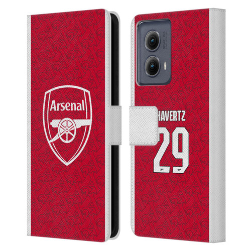 Arsenal FC 2025/26 Players Home Kit Kai Havertz Leather Book Wallet Case Cover For Motorola Edge (2024)