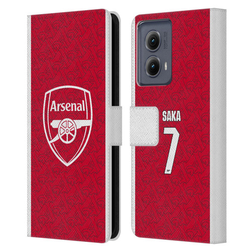 Arsenal FC 2025/26 Players Home Kit Bukayo Saka Leather Book Wallet Case Cover For Motorola Edge (2024)