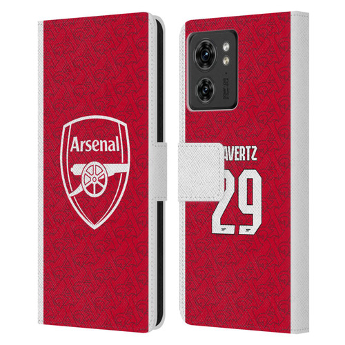 Arsenal FC 2025/26 Players Home Kit Kai Havertz Leather Book Wallet Case Cover For Motorola Moto Edge 40/Edge (2023)