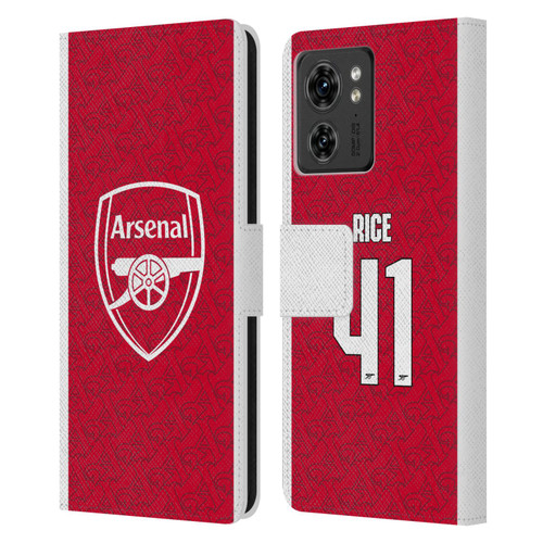 Arsenal FC 2025/26 Players Home Kit Declan Rice Leather Book Wallet Case Cover For Motorola Moto Edge 40/Edge (2023)