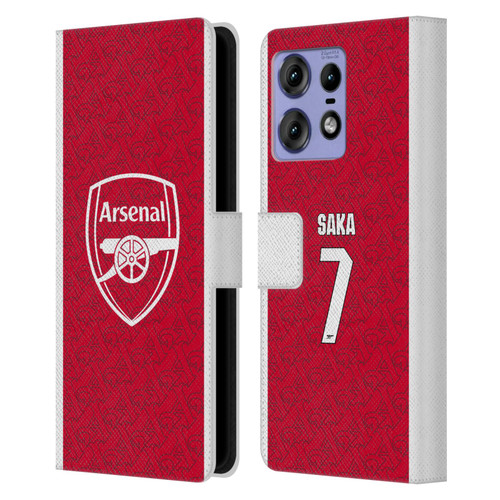 Arsenal FC 2025/26 Players Home Kit Bukayo Saka Leather Book Wallet Case Cover For Motorola Edge 50 Pro