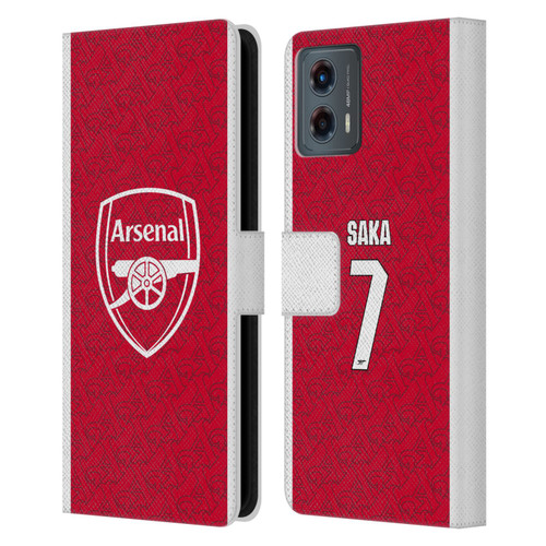 Arsenal FC 2025/26 Players Home Kit Bukayo Saka Leather Book Wallet Case Cover For Motorola Moto G (2023)