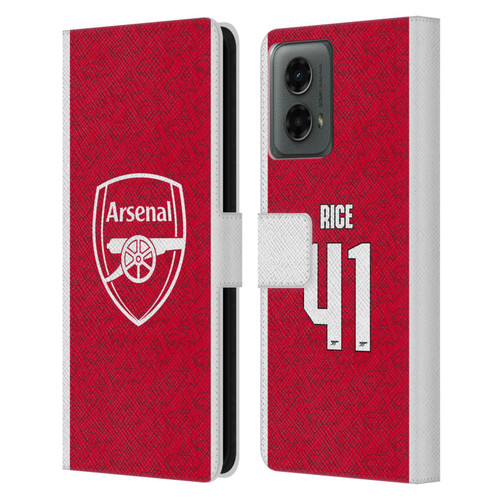 Arsenal FC 2025/26 Players Home Kit Declan Rice Leather Book Wallet Case Cover For Motorola Moto G (2024)