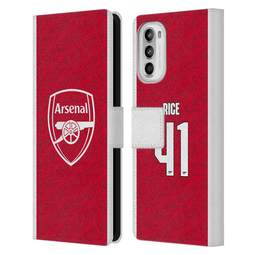 Arsenal FC 2025/26 Players Home Kit Declan Rice Leather Book Wallet Case Cover For Motorola Moto G52