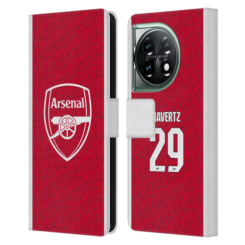 Arsenal FC 2025/26 Players Home Kit Kai Havertz Leather Book Wallet Case Cover For OnePlus 11 5G