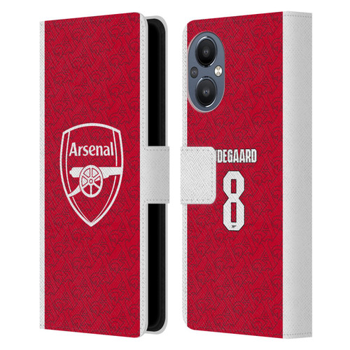 Arsenal FC 2025/26 Players Home Kit Martin Ødegaard Leather Book Wallet Case Cover For OnePlus Nord N20 5G