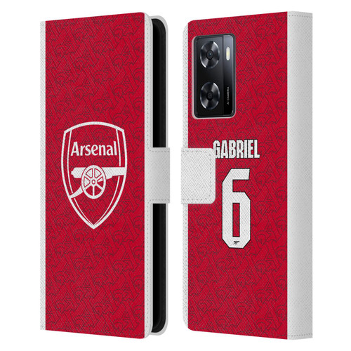 Arsenal FC 2025/26 Players Home Kit Gabriel Magalhães Leather Book Wallet Case Cover For OPPO A57s