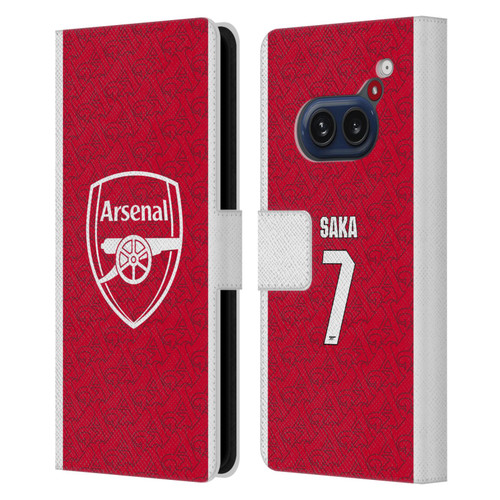 Arsenal FC 2025/26 Players Home Kit Bukayo Saka Leather Book Wallet Case Cover For Nothing Phone (2a)