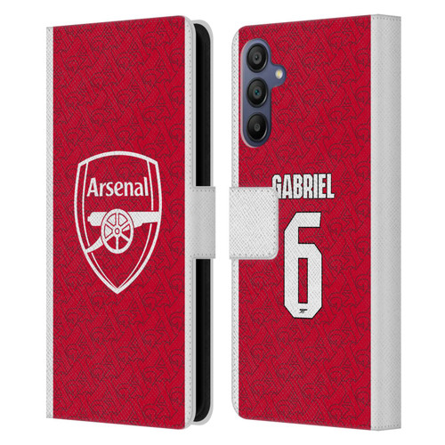 Arsenal FC 2025/26 Players Home Kit Gabriel Magalhães Leather Book Wallet Case Cover For Samsung Galaxy A15