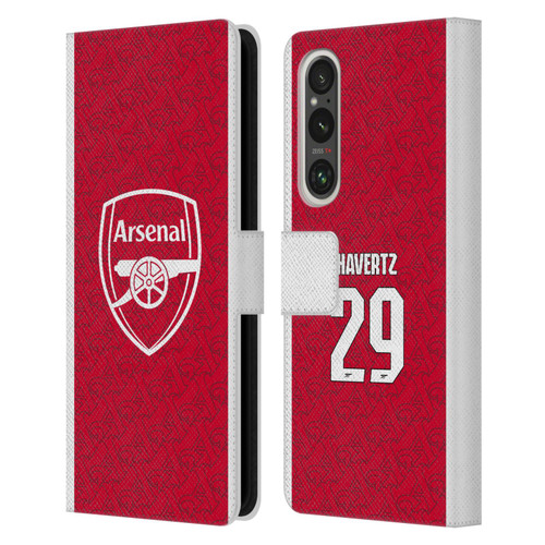 Arsenal FC 2025/26 Players Home Kit Kai Havertz Leather Book Wallet Case Cover For Sony Xperia 1 V 5G Arsenal FC 2025/26 Players Home Kit Kai Havertz Leather Book Wallet Case Cover For Sony Xperia 1 V 5G