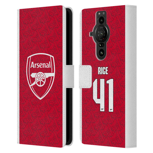 Arsenal FC 2025/26 Players Home Kit Declan Rice Leather Book Wallet Case Cover For Sony Xperia Pro-I