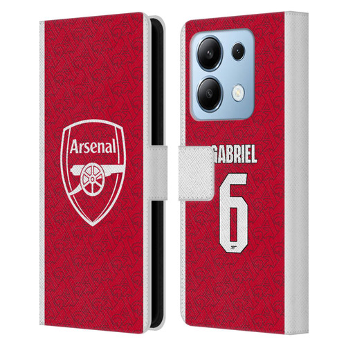 Arsenal FC 2025/26 Players Home Kit Gabriel Magalhães Leather Book Wallet Case Cover For Xiaomi Redmi Note 13/13 Pro 5G