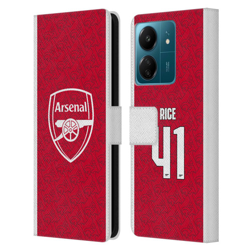 Arsenal FC 2025/26 Players Home Kit Declan Rice Leather Book Wallet Case Cover For Xiaomi Redmi 13C 4G Arsenal FC 2025/26 Players Home Kit Declan Rice Leather Book Wallet Case Cover For Xiaomi Redmi 13C 4G