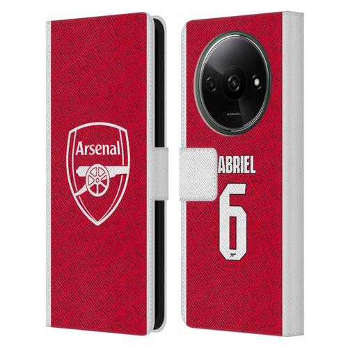 Arsenal FC 2025/26 Players Home Kit Gabriel Magalhães Leather Book Wallet Case Cover For Xiaomi Redmi A3
