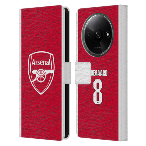 Arsenal FC 2025/26 Players Home Kit Martin Ødegaard Leather Book Wallet Case Cover For Xiaomi Redmi A3