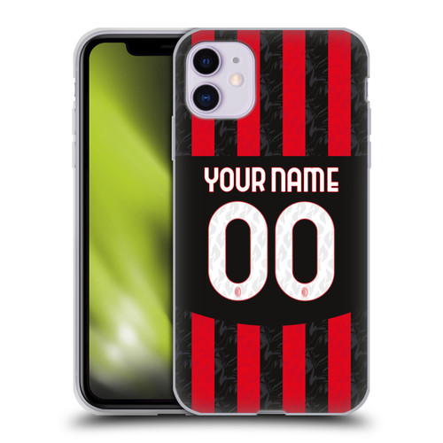Custom Customised Personalised AC Milan 2024/25 Kit Home Soft Gel Case for Apple iPhone 11