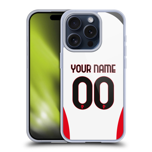 Custom Customised Personalised AC Milan 2024/25 Kit Away Soft Gel Case for Apple iPhone 15 Pro