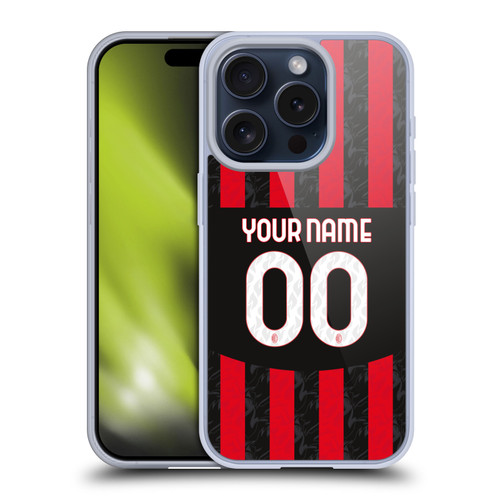 Custom Customised Personalised AC Milan 2024/25 Kit Home Soft Gel Case for Apple iPhone 15 Pro Custom Customised Personalised AC Milan 2024/25 Kit Home Soft Gel Case for Apple iPhone 15 Pro