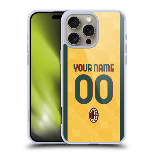 Custom Customised Personalised AC Milan 2024/25 Kit Third Soft Gel Case for Apple iPhone 16 Pro Max