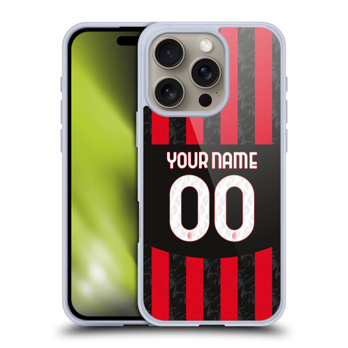 Custom Customised Personalised AC Milan 2024/25 Kit Home Soft Gel Case for Apple iPhone 16 Pro Custom Customised Personalised AC Milan 2024/25 Kit Home Soft Gel Case for Apple iPhone 16 Pro