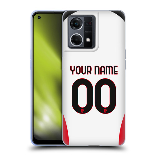 Custom Customised Personalised AC Milan 2024/25 Kit Away Soft Gel Case for OPPO Reno8 4G Custom Customised Personalised AC Milan 2024/25 Kit Away Soft Gel Case for OPPO Reno8 4G