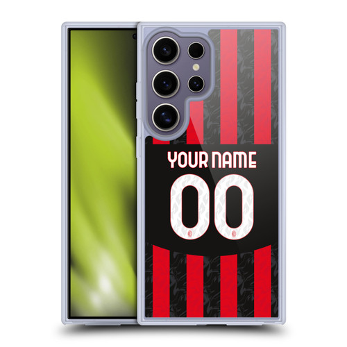 Custom Customised Personalised AC Milan 2024/25 Kit Home Soft Gel Case for Samsung Galaxy S25 Ultra