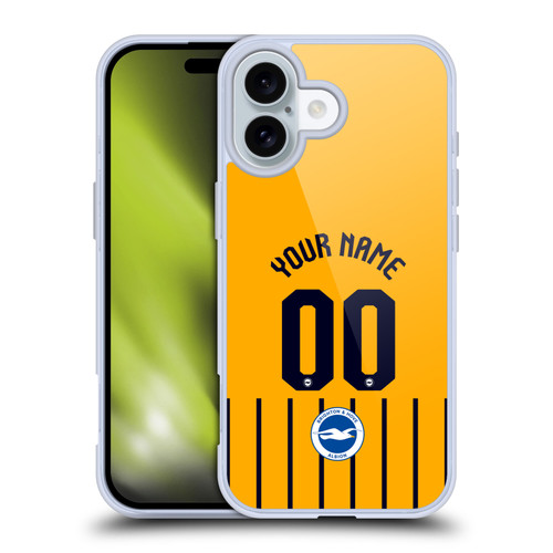 Brighton & Hove Albion F.C Custom 2025/26 Badge Kit Third Soft Gel Case for Apple iPhone 16