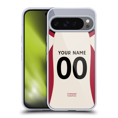 Custom Customised Personalised Liverpool Football Club 2025/26 Kit Away Soft Gel Case for Google Pixel 9 Pro XL