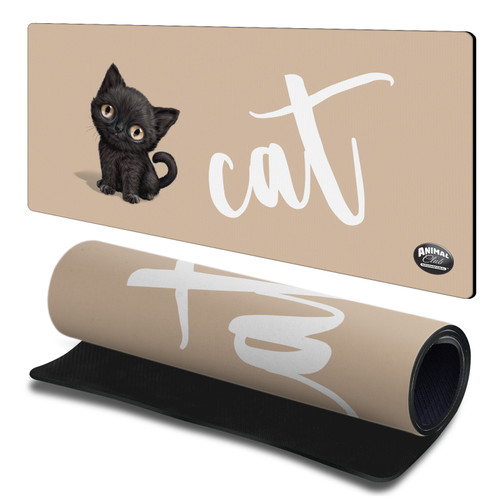 Animal Club International Faces Cat Gaming Office Desk PC Keyboard Mouse Mat Pad 23.62 x 11.81 x 0.12 inches (600 x 300 mm) - L