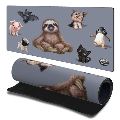 Animal Club International Faces Group Gaming Office Desk PC Keyboard Mouse Mat Pad 23.62 x 11.81 x 0.12 inches (600 x 300 mm) - L