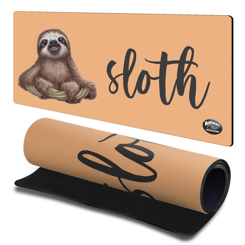 Animal Club International Faces Sloth Gaming Office Desk PC Keyboard Mouse Mat Pad 23.62 x 11.81 x 0.12 inches (600 x 300 mm) - L