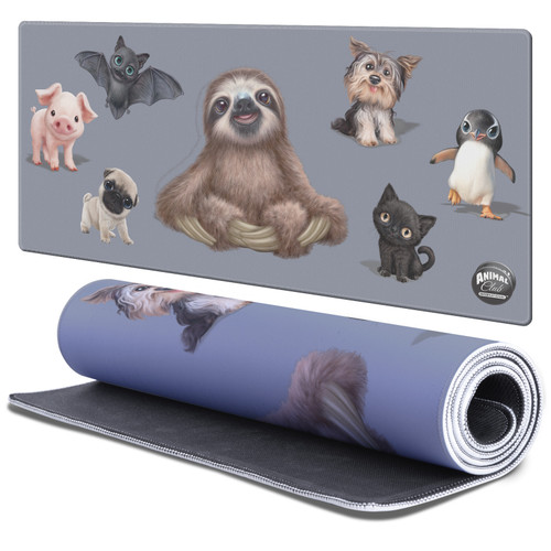 Animal Club International Faces Group Gaming Office Desk PC Keyboard Mouse Mat Pad 37.4 x 15.75 x 0.16 inches (900 x 400 mm) - XL