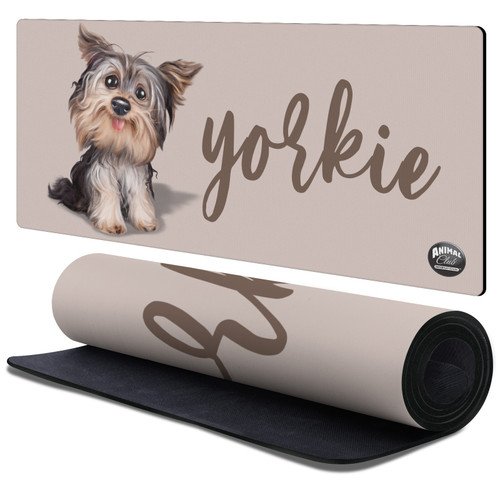 Animal Club International Faces Yorkie Gaming Office Desk PC Keyboard Mouse Mat Pad 37.4 x 15.75 x 0.16 inches (900 x 400 mm) - XL