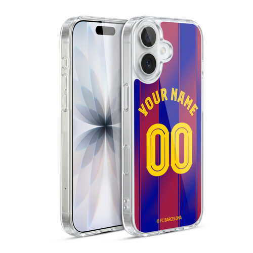 Custom Customised Personalised FC Barcelona 2025/26 Kit Home Soft Gel Case for Apple iPhone 17