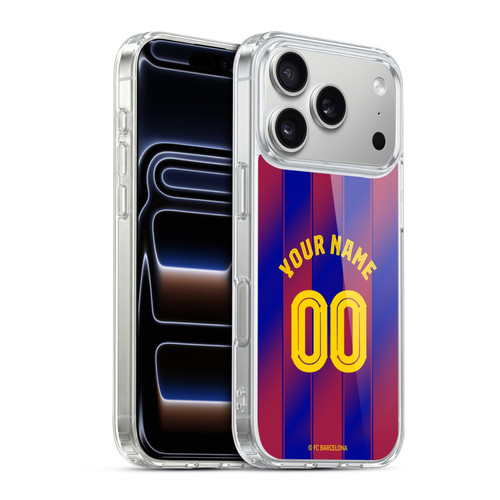 Custom Customised Personalised FC Barcelona 2025/26 Kit Home Soft Gel Case for Apple iPhone 17 Pro