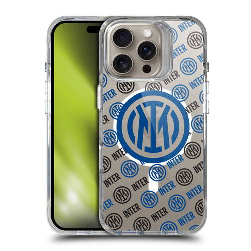 Fc Internazionale Milano Logo Icon Crest Pattern SHOCKPROOF BUMPER CASE COMPATIBLE WITH Apple iPhone 16 Pro & MAGSAFE