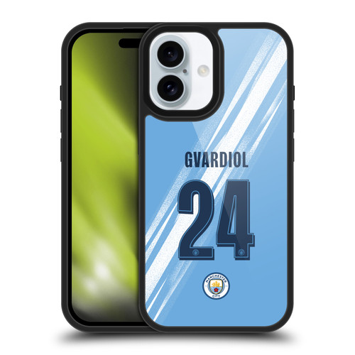 Manchester City Man City FC 2025/26 Players Home Kit 1st Group Joško Gvardiol Gel Armour Case For Apple iPhone 16 Manchester City Man City FC 2025/26 Players Home Kit 1st Group Joško Gvardiol Gel Armour Case For Apple iPhone 16
