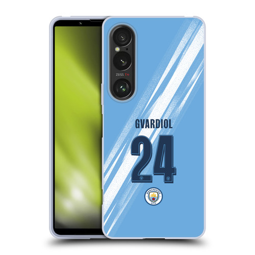 Manchester City Man City FC 2025/26 Players Home Kit 1st Group Joško Gvardiol Soft Gel Case for Sony Xperia 1 VI 5G