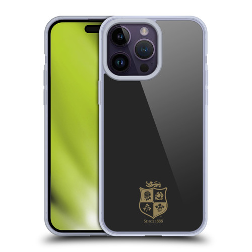 British and Irish Lions Badge Black & Gold Soft Gel Case for Apple iPhone 14 Pro Max