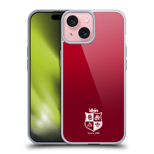 British and Irish Lions Badge Gradient Mono Soft Gel Case for Apple iPhone 15