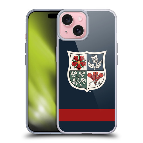British and Irish Lions Badge Heritage Blue Soft Gel Case for Apple iPhone 15